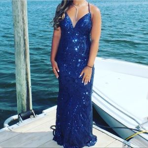 Blue sequin Prom dress by PromGirl
